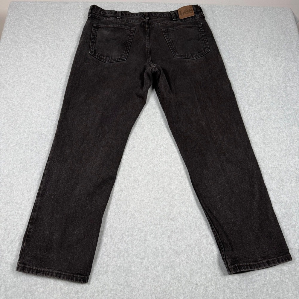 Lee Vintage 90s Regular Fit Mens Black Straight Leg Denim Jeans 38x30 Grunge